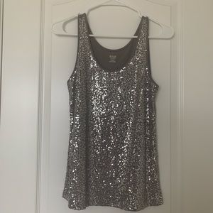 Women’s grey sequins tank top
